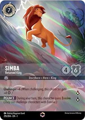 Simba Returned King Alternate Art in Disney Lorcana